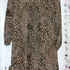 Leopard Print Long Sleeve Dress